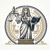 Wakeel Baba legal library logo: Statue of Liberty figure with barrister wig, law book, and scales of justice.